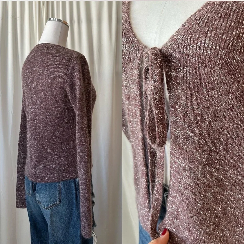 Vintage Y2K Hennes Collection Metallic tie-front cardigan wool blend size XL. - Picture 8 of 8